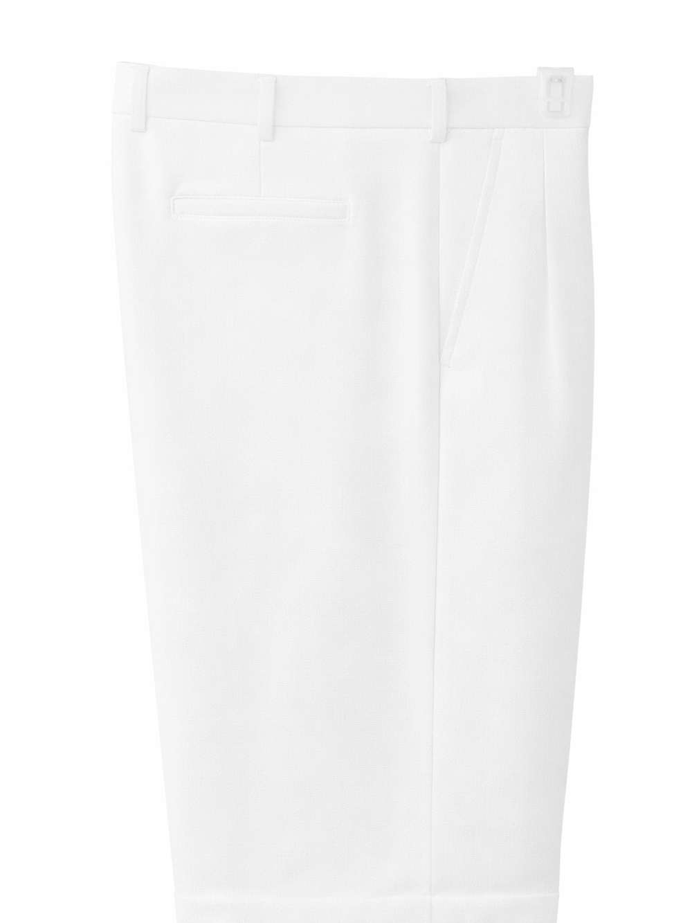 Men's White Pleated Dress Shorts - Picture 3 of 3